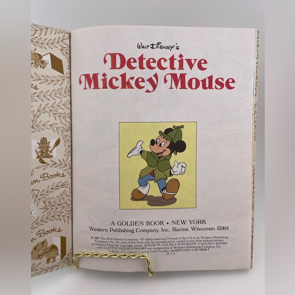 Vintage, A Little Golden Book Walt Disney's Detective Mickey Mouse - Picture 3 of 5